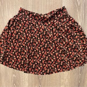 Hollister Velvet, Black and Pink Floral Skirt